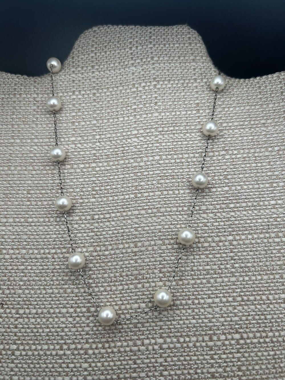 Vintage RMN Roman Chain Necklace Silver Tone Distressed (Tarnished)